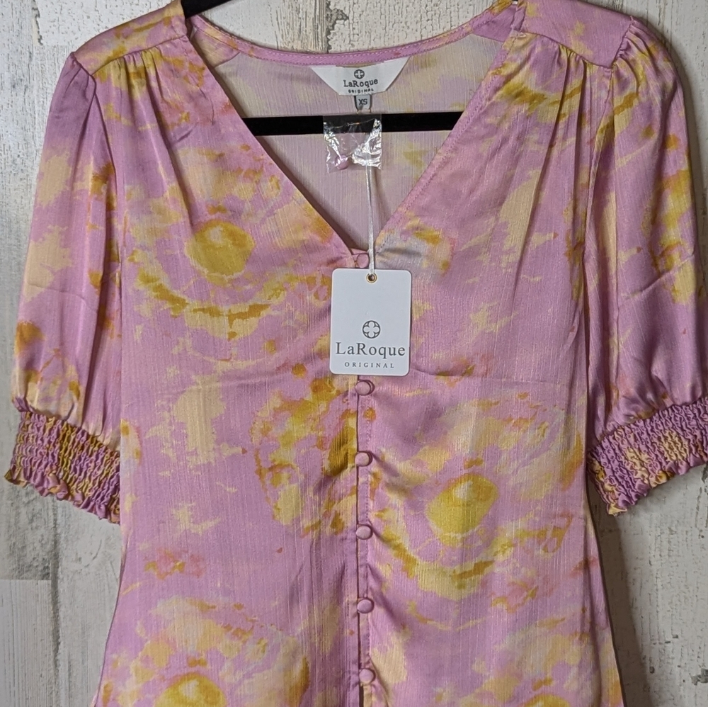 Carly Top - Tye Dye XS Pink and Yellow